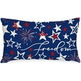 thumbnail image 1 of 4th of July Pillow Covers 12x20 Inch Stars Firework Freedom Decor Patriotic Holiday Pillow Case Independence Memorial Day Decorations for Home Sofa Couch(Red) AA521-12, 1 of 1