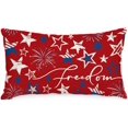 thumbnail image 1 of 4th of July Pillow Covers 12x20 Inch Stars Firework Freedom Decor Patriotic Holiday Pillow Case Independence Memorial Day Decorations for Home Sofa Couch(Red) AA521-12, 1 of 6