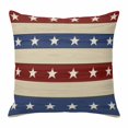 thumbnail image 1 of 4th of July Pillow Covers 16x16 Inch, Blue Red Star Striped Independence Day Linen Pillowcase with Invisible Zipper, Decorative Throw Pillow Covers Cushion Case for Couch Sofa Bed Living Room, 1 of 9