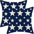 thumbnail image 1 of 4th of July Pillow Covers 18x18 Inch Set of 2 Memorial Day Independence Day Red Stripe Blue Star Decor Throw Pillows American Flag USA Patriotic Outdoor Cushion Cases for Couch Bed Decorations, 1 of 8