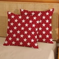 thumbnail image 1 of 4th of July Pillow Covers 18x18 Red and Cream Patriotic Stars Outdoor Decor Throw Pillows for Couch Independence Day Memorial Day Pillowcase Decorative Cushion Case for Sofa Bed Set of 2, 1 of 1