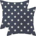 thumbnail image 1 of 4th of July Pillow Covers 18x18 Set of 2, Blue Independence Day Stars Decorative Outdoor Throw Pillows Linen Memorial Day Patriotic Cushion Pillow Covers for Sofa Couch Summer Outdoor Decor, 1 of 5