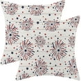 thumbnail image 1 of 4th of July Pillow Covers 18x18 Set of 2, Firework Red Blue Stars Decor Patriotic Throw Pillows Independence Memorial Day Pillowcase Outdoor Decorations Farmhouse Cushion Case for Couch Home, 1 of 6