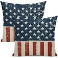 thumbnail image 1 of 4th of July Pillow Covers 18x18 Set Of 2 Independence Day Red Blue Stripes Stars Throw Pillow Covers Outdoor USA Memorial Day Vintage Patriotic Pillowcase Farmhouse Cushion Cover For Sofa Couch, 1 of 6