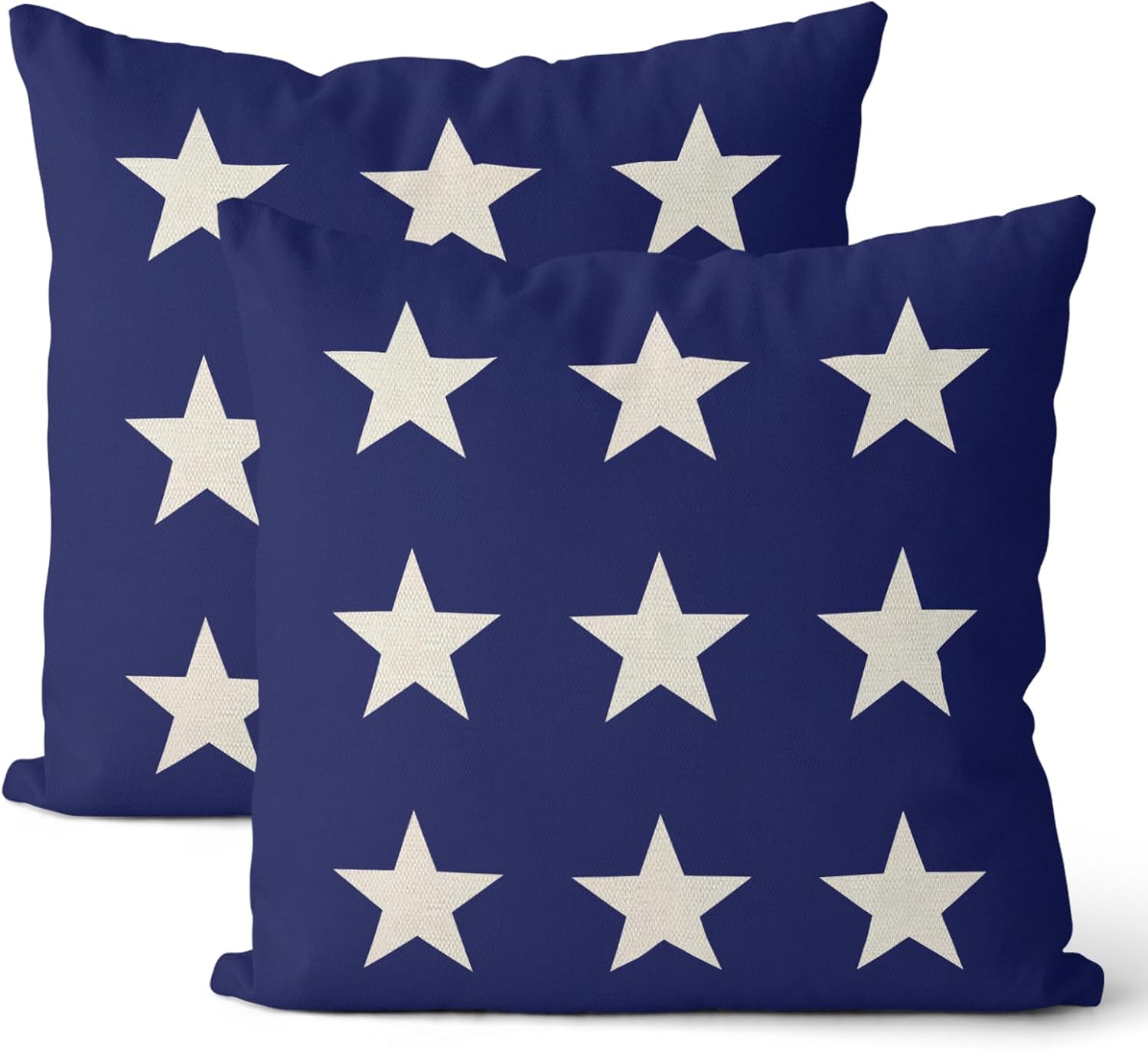 MODOVOS 4th Of July Pillow Covers Set Of 4 - Patriotic American Flag Stars Design, 18x18 Inches
