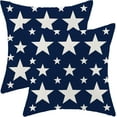 thumbnail image 1 of 4th of July Pillow Covers 20x20 Blue and White Patriotic Stars Outdoor Decor Throw Pillows for Couch American Flag Independence Day Pillowcase Decorative Cushion Case for Sofa Bed Set of 2, 1 of 6
