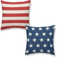 thumbnail image 1 of 4th of July Pillow Covers 20x20 Set of 2, Stars and Stripes Patriotic Decorations Throw Pillow Covers Independence Memorial Day Outdoors Decorative Linen Cushion Case for Couch Sofa Home, 1 of 6