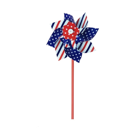 4th of July Pinwheels 10Pcs 13.8 Inch Patriotic Pinwheels American Flag Red White and Blue Pinwheels Bulk 4th of July Decorations Independence Day Garden Windmill Party Favors for Yard Outside