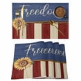 thumbnail image 1 of 4th of July Placemats Set of 12 Vintage Independence Day Sunflower Place Mats Indoor Wipeable Table Mats Washable Cloth Dining Table Placemats for Kitchen Holiday Party Home Decor 13x19 Inch, 1 of 9