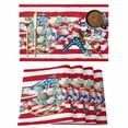 thumbnail image 1 of 4th of July Placemats Set of 4 Independence Day Star Botanical Red Striped Place Mats Indoor Wipeable Table Mats Washable Cloth Dining Table Placemats for Kitchen Holiday Party Home Decor 13x19 Inch, 1 of 9