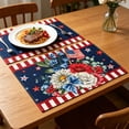 thumbnail image 1 of 4th of July Placemats Set of 4, Patriotic American Flag Table Mats, Independence Day Red White Blue Washable Heat Resistant Place Mats for Dining Table Kitchen Decor, 1 of 6