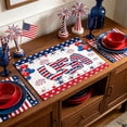 thumbnail image 1 of 4th of July Placemats Set of 4, Patriotic American Flag Table Mats, Independence Day Red White Blue Washable Heat Resistant Place Mats for Dining Table Kitchen Decor, 1 of 6