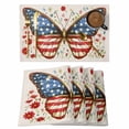 thumbnail image 1 of 4th of July Placemats Set of 8 Independence Day Butterfly Botanical Place Mats Indoor Wipeable Table Mats Washable Cloth Dining Table Placemats for Kitchen Holiday Party Home Decor 13x19 Inch, 1 of 9