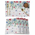 thumbnail image 1 of 4th of July Placemats Set of 8, Memorial Day Patriotic Star Leaf Wooden Placemats for Dining Table, Place Mats for Kitchen Tabletop, Waterproof Wipeable Dining Table Mats Set, 1 of 9