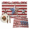 thumbnail image 1 of 4th of July Placemats Set of 8, Patriotic American Barn Star Table Mats Washable Heat-Resistant Non-Slip Place Mats for Kitchen Dinner Table Indoor Outdoor Decor,13x19 Inch Red White Striped, 1 of 9