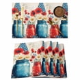 thumbnail image 1 of 4th of July Placemats Set of 8 Red Blue Star Stripe UAS Flag Poppy Flower Place Mats Indoor Wipeable Table Mats Washable Cloth Dining Table Placemats for Kitchen Holiday Party Home Decor 13x19 Inch, 1 of 9