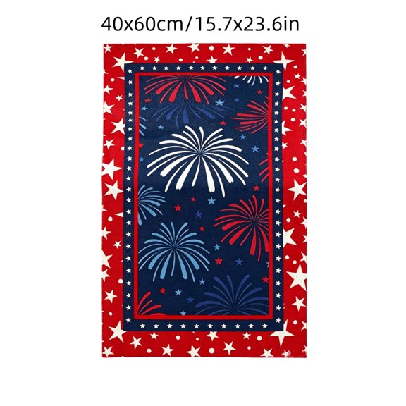 4th of July Pyrotechnics Mat, 40x60cm Waterproof PVC Rug, Non-Slip Patriotic Floor Decor, Fireworks Safety Pad for Sparklers & Firecrackers, Reusable Protective Mat for Deck & Grass​, A