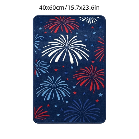 4th of July Pyrotechnics Mat, 40x60cm Waterproof PVC Rug, Non-Slip Patriotic Floor Decor, Fireworks Safety Pad for Sparklers & Firecrackers, Reusable Protective Mat for Deck & Grass, B