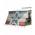 thumbnail image 1 of 4th of July RV Awning Sun Shade Screen 9'X15.3' 250th Anniversary Mesh Sunscreen Patriotic Star Wood Grain Awning Shade Screen with Zipper UV Blocker Completed Kits for RV Motorhome Camper Trailer, 1 of 7