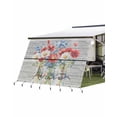 thumbnail image 1 of 4th of July RV Awning Sun Shade Screen 9'X15.3' America Patriotic Flower Mesh Sunscreen Wood Grain Awning Shade Screen with Zipper UV Blocker Completed Kits for RV Motorhome Camper Trailer, 1 of 7
