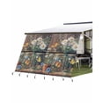 thumbnail image 1 of 4th of July RV Awning Sun Shade Screen 9'X15.3' Daisy Floral Mesh Sunscreen Butterfly Rustic Wood Grain Awning Shade Screen with Zipper UV Blocker Completed Kits for RV Motorhome Camper Trailer, 1 of 7