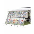 thumbnail image 1 of 4th of July RV Awning Sun Shade Screen 9'X15.3' Patriotic Poppy Mesh Sunscreen Eucalyptus Leaves Awning Shade Screen with Zipper UV Blocker Completed Kits for RV Motorhome Camper Trailer, 1 of 7