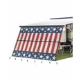 thumbnail image 1 of 4th of July RV Awning Sun Shade Screen 9'X15.3' Patriotic Star Stripes Mesh Sunscreen Rustic Red White and Blue Awning Shade Screen with Zipper UV Blocker Completed Kits for RV Motorhome Camper, 1 of 7