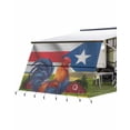 thumbnail image 1 of 4th of July RV Awning Sun Shade Screen 9'X15.3' Puerto Rico Flag Mesh Sunscreen Farm Barn Animal Rooster Awning Shade Screen with Zipper UV Blocker Completed Kits for RV Motorhome Camper Trailer, 1 of 7