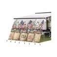 thumbnail image 1 of 4th of July RV Awning Sun Shade Screen 9'X15.3' USA Flag Mesh Sunscreen FreedomPoppy Flower Awning Shade Screen with Zipper UV Blocker Completed Kits Outdoor Canopy for RV Motorhome Camper Trailer, 1 of 7