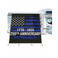 thumbnail image 1 of 4th of July RV Awning Sun Shade Screen 9'X7' 250th Anniversary Mesh Sunscreen Blue Black Patriotic American Flag Awning Shade Screen with Zipper UV Blocker Completed Kits for RV Motorhome Camper, 1 of 7