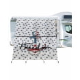 thumbnail image 1 of 4th of July RV Awning Sun Shade Screen 9'X7' Blue Stars Anchor Mesh Sunscreen American Flag Wood Grain Awning Shade Screen with Zipper UV Blocker Completed Kits for RV Motorhome Camper, 1 of 7