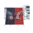 thumbnail image 1 of 4th of July RV Awning Sun Shade Screen 9'X7' Freedom Butterfly Mesh Sunscreen Red Blue Stars Patriotic Awning Shade Screen with Zipper UV Blocker Completed Kits for RV Motorhome Camper, 1 of 7