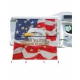 thumbnail image 1 of 4th of July RV Awning Sun Shade Screen 9'X7' God Bless America Mesh Sunscreen Patriotic Eagle American Flag Awning Shade Screen with Zipper UV Blocker Completed Kits for RV Motorhome Camper, 1 of 7