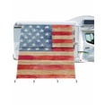 thumbnail image 1 of 4th of July RV Awning Sun Shade Screen 9'X7' Patriotic American Flag Mesh Sunscreen Retro Wooden Plank Awning Shade Screen with Zipper UV Blocker Completed Kits for RV Motorhome Camper, 1 of 7