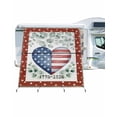 thumbnail image 1 of 4th of July RV Awning Sun Shade Screen 9'X7' Patriotic Love Heart Mesh Sunscreen Star Eucalyptus Leaves Awning Shade Screen with Zipper UV Blocker Completed Kits for RV Motorhome Camper, 1 of 7