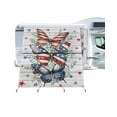 thumbnail image 1 of 4th of July RV Awning Sun Shade Screen 9'X7' Red Blue Stars Butterfly Mesh Sunscreen Eucalyptus Leaves Wood Grain Awning Shade Screen with Zipper UV Blocker Completed Kits for RV Motorhome Camper, 1 of 7