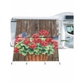 thumbnail image 1 of 4th of July RV Awning Sun Shade Screen 9'X7' Red Poppy Mesh Sunscreen American Flag Wood Grain Awning Shade Screen with Zipper UV Blocker Completed Kits Outdoor Canopy for RV Motorhome Camper Travel, 1 of 7