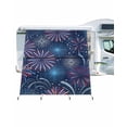 thumbnail image 1 of 4th of July RV Awning Sun Shade Screen 9'X7' Red White Blue Fireworks Mesh Sunscreen Patriotic Bloom Awning Shade Screen with Zipper UV Blocker Completed Kits Outdoor Canopy for RV Motorhome Camper, 1 of 7
