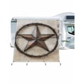 thumbnail image 1 of 4th of July RV Awning Sun Shade Screen 9'X7' Rustic Stars Mesh Sunscreen Vintage Wood Plank Awning Shade Screen with Zipper UV Blocker Completed Kits Outdoor Canopy for RV Motorhome Camper Travel, 1 of 7