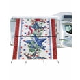 thumbnail image 1 of 4th of July RV Awning Sun Shade Screen 9'X7' Star USA Flag Mesh Sunscreen Eucalyptus Leaves Red Blue Awning Shade Screen with Zipper UV Blocker Completed Kits Outdoor Canopy for RV Motorhome Camper, 1 of 7