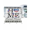 thumbnail image 1 of 4th of July RV Awning Sun Shade Screen 9'X7' Sweet Home Mesh Sunscreen Patriotic Heart Poppy Plaid Awning Shade Screen with Zipper UV Blocker Completed Kits Outdoor Canopy for RV Motorhome Camper, 1 of 7