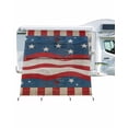 thumbnail image 1 of 4th of July RV Awning Sun Shade Screen 9'X7' USA Flag Stripes Mesh Sunscreen Buffalo Check Wood Grain Awning Shade Screen with Zipper UV Blocker Completed Kits Outdoor Canopy for RV Motorhome Camper, 1 of 7