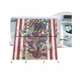 thumbnail image 1 of 4th of July RV Awning Sun Shade Screen 9'X7' United States Flower Mesh Sunscreen Eucalyptus Leaf Red Striped Awning Shade Screen with Zipper UV Blocker Completed Kits for RV Motorhome Camper, 1 of 7