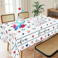 thumbnail image 1 of 4th of July Rectangle Tablecloth - 60x84 Inch Patriotic American Red Blue Stars Table Cover Independence Day Memorial Day Washable Table Cloth for Holiday Party Table Decorations, 1 of 5