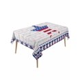 thumbnail image 1 of 4th of July Rectangle Tablecloth, American Flag Star on Wood Blue Checkered Waterproof & StainResistant Tablecloth, Washable Oil-proof Table Cover for Dining/Party/Wedding/Camping/Buffet 60x120 In, 1 of 9