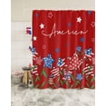 thumbnail image 1 of 4th of July Red Shower Curtain, Patriotic Star Fire Shower Curtain Set with Hooks, Spring Summer Waterproof Fabric Shower Curtains for Bathroom Decor, 72x72 Inch Bath Curtain, 1 of 6