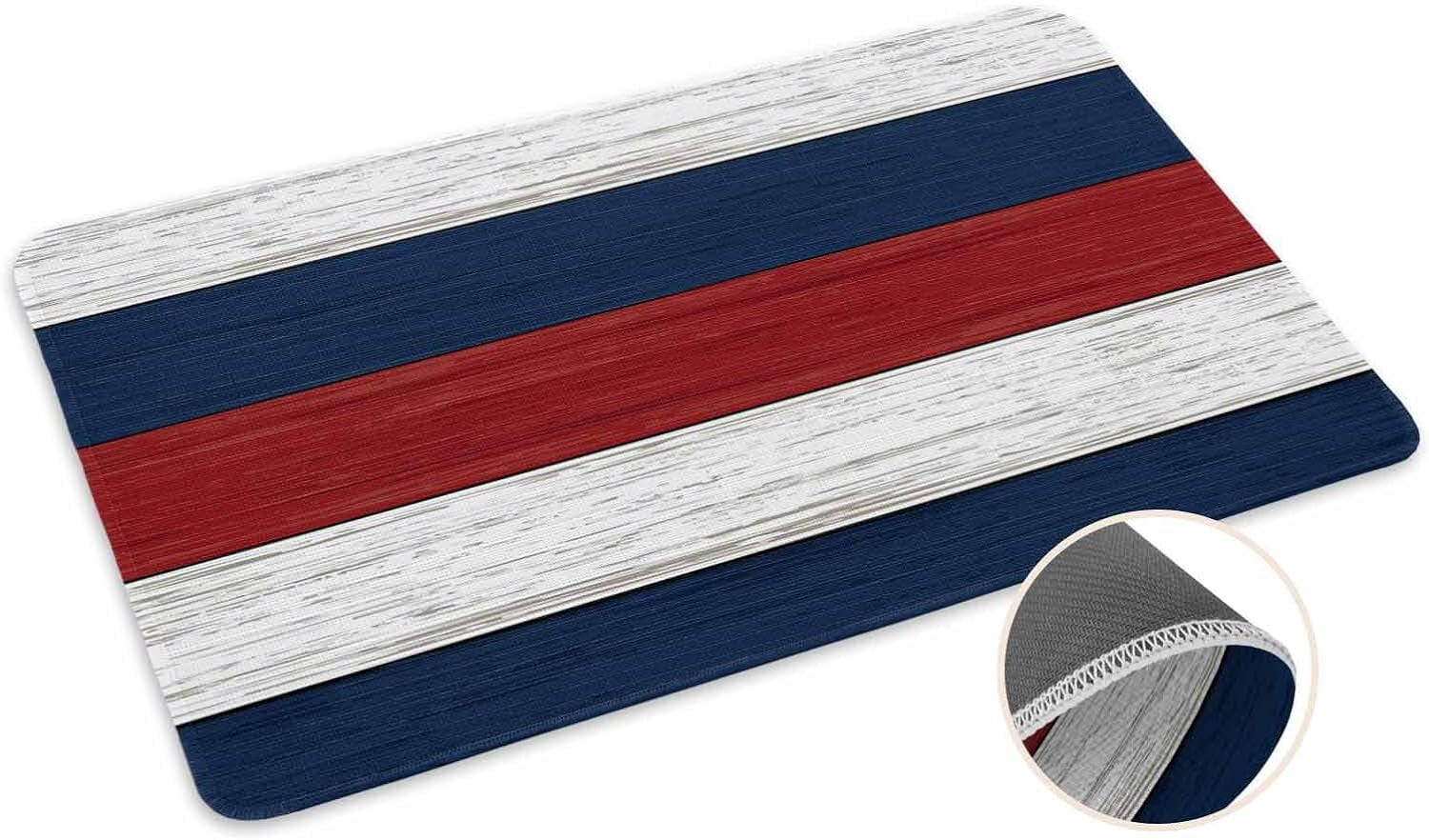 4th of July Red White and Blue Doormat Rugs Outdoor/Indoor Farmhouse