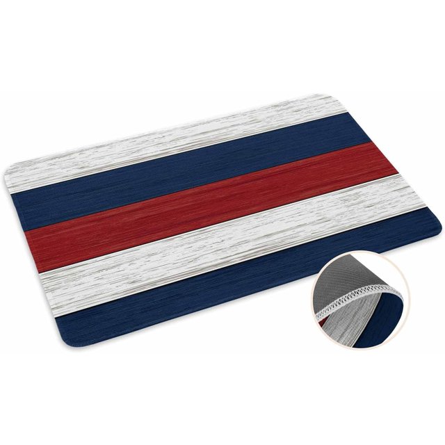 4th of July Red White and Blue Doormat Rugs Outdoor/Indoor Farmhouse