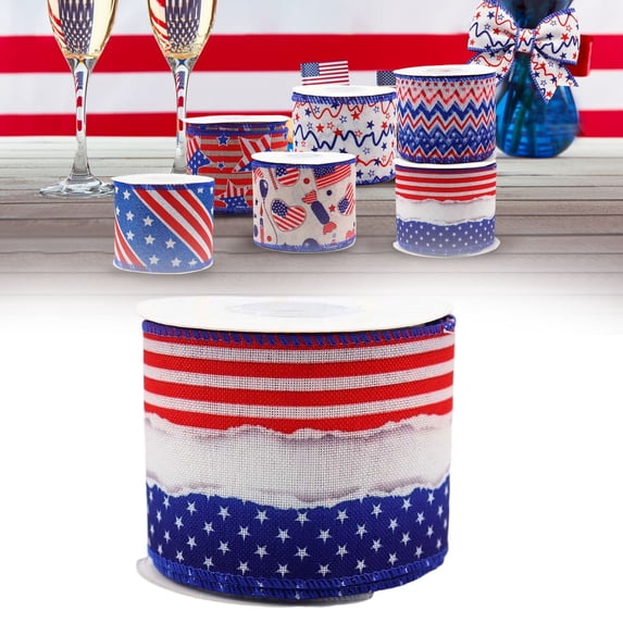 4th Of July Ribbon 4th Of July Ribbon Wired Red White And Blue Wired Ribbon Patriotic Ribbon For Wreath Patriotic Wired Ribbon Flag Ribbon American Flag Ribbon Americana Ribbon