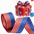 thumbnail image 1 of 4th of July Ribbon Patriotic Wired Ribbons for Crafts Wrapping Wreath Bows Red White and Blue Ribbon American Flag Ribbons for 250th Anniversary Party Home Decoration,1.5"x 10 Yards, 1 of 8